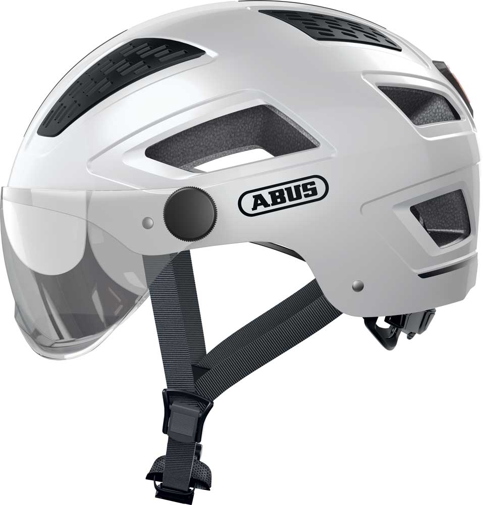 E-bike helm met vizier Abus Hyban 2.0 Ace Polar White