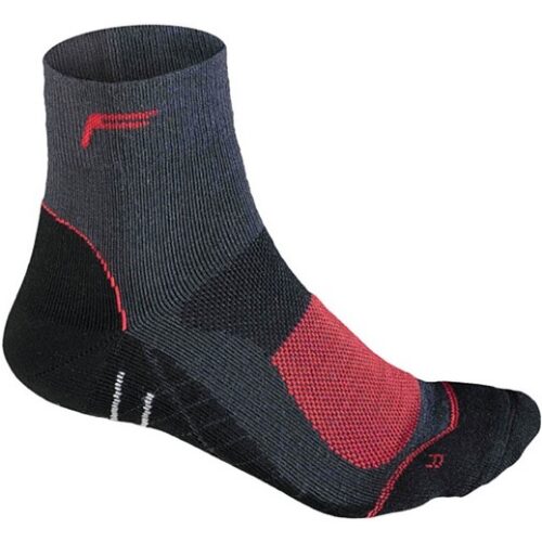 Fietssokken: F-lite Socks Mountainbike High Merino Man anthracite/red