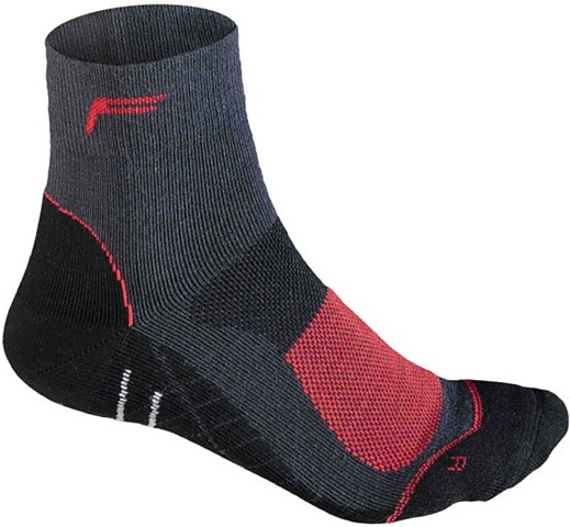Fietssokken: F-lite Socks Mountainbike High Merino Man anthracite/red