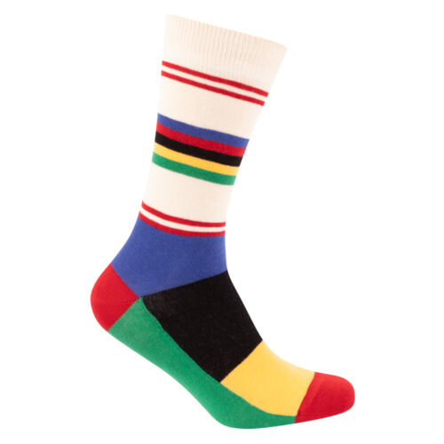 Cadeau voor wielrenner: Le Patron Socks Champion Du Monde Stripes Multicolor
