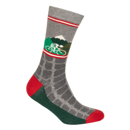 Cadeau voor wielrenner: Le Patron Socks Fiets Magazine Mountains Grey