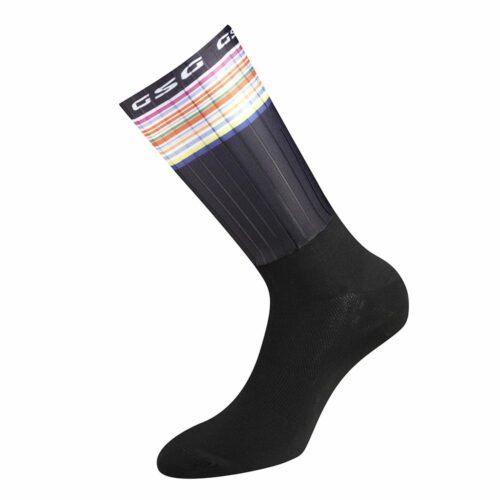 Fietssokken: GSG Socks AERO Rainbow/Black