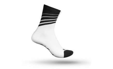 GFietssokken: Gripgrab Socks Racing Stripes White/Black