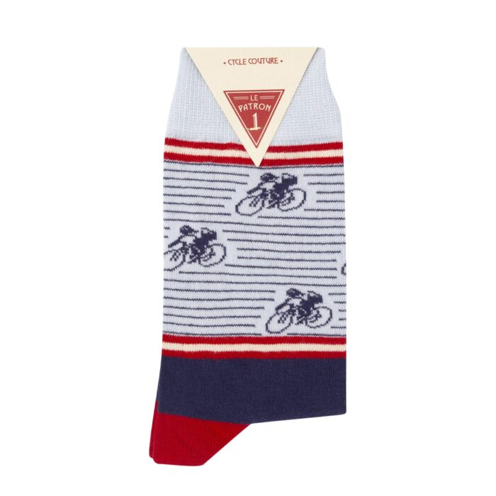 Cadeau voor wielrenner: Le Patron Socks Vintage Cyclist Dark Blue