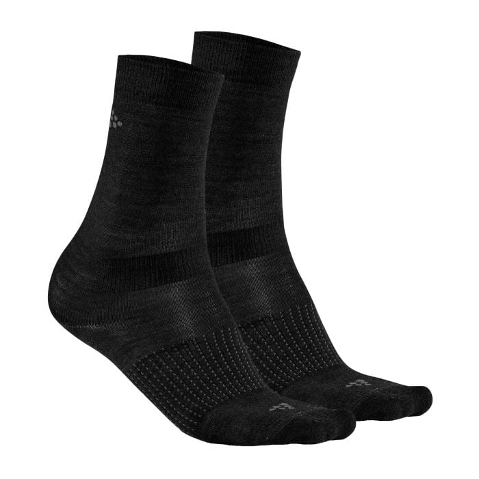 Fietssokken Craft Socks 2-Pack Wool Liner Black