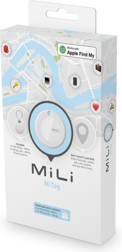 Location tracker Mili Location track MiTag & leather case White 4 pack