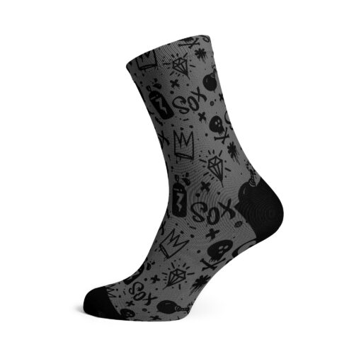 Fietssokken Sox Footwear Doodle Grey