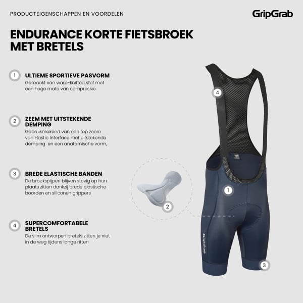 Fietsbroek heren Bibshorts Endurance man Navy Blue