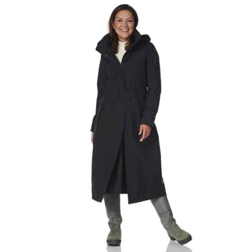 HappyRainyDays Lange regenjas Montreal, met flap Zwart