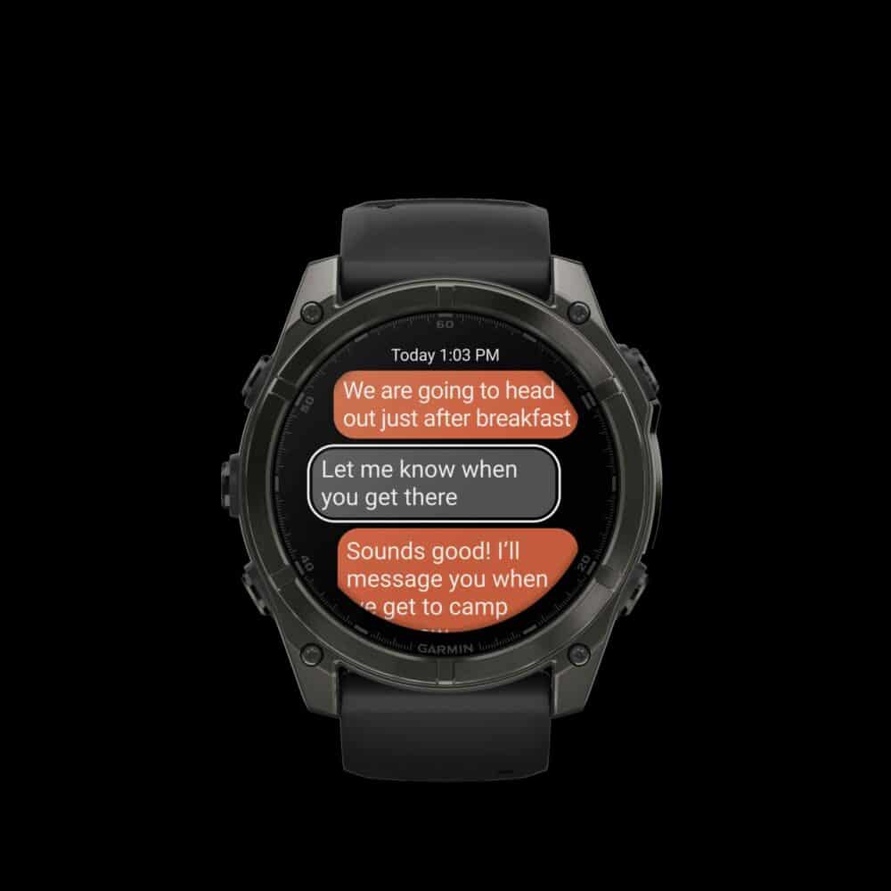 Sporthorloge fēnix® 8 - 51 mm, AMOLED Sapphire, Carbon grey DLC zwarte/pebble grey siliconen band