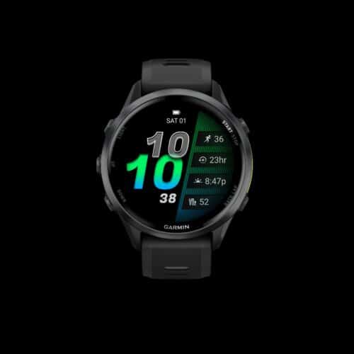 Sporthorloge GARMIN Forerunner® 970, Carbon grey dlc titanium met zwarte behuizing en zwarte/transparante whitestone band