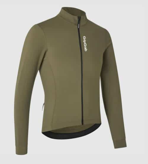 Fietskleding GripGrab RIDE Thermal-fietsshirt met lange mouwen – Olive Green