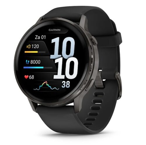 Sporthorloge GARMIN Venu® 4 - 45 mm Slate met Zwarte siliconen band