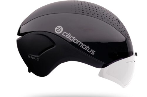 Schaatshelm: Cadomotus Alpha-3+ Schaatshelm met vizier en aero shell Black