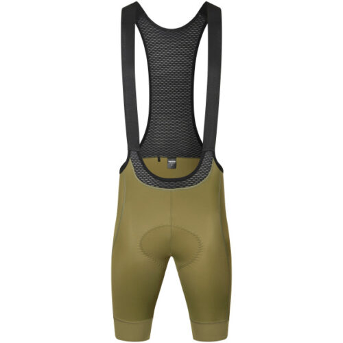 Fietsbroek heren: PACR korte fietsbroek met bretels man Olive Green